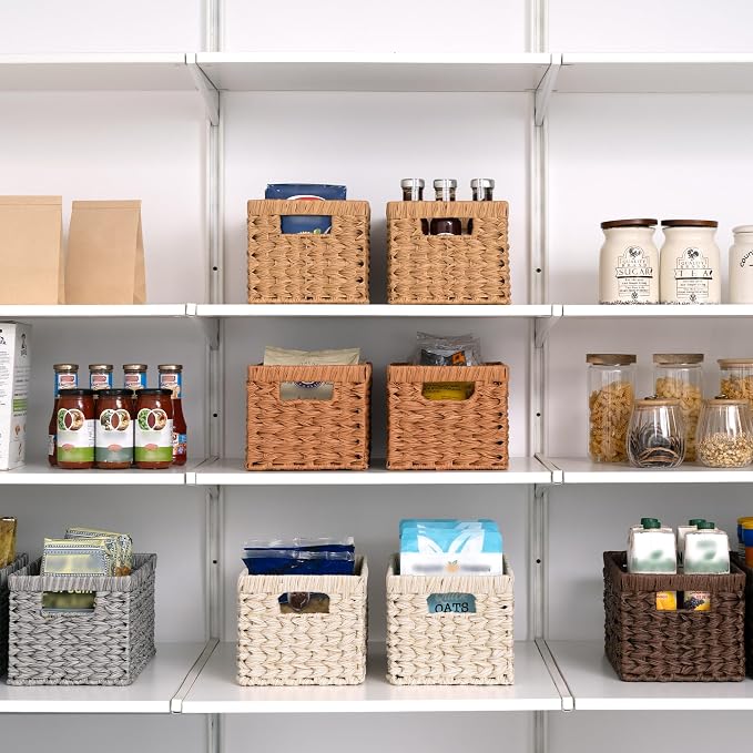GRANNY SAYS Storage Baskets for Organizing, Wicker Storage Basket for Shelf, Wicker Basket for Organization, Waterproof Basket for Living Room, Decorative Basket for Pantry and Entryway, 2-Pack - Image 6