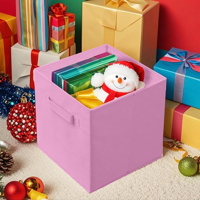 ShellKingdom Storage Bins, Foldable Fabric Storage Cubes And Cloth Storage Organizer Drawer For Closet And Toys Storage, 6 Pack (Pink) - Image 7