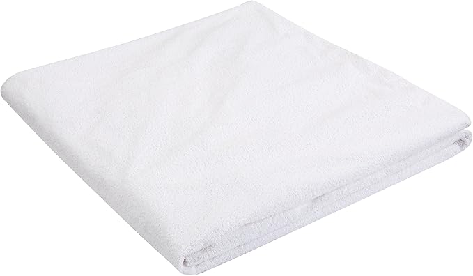 Amazon Basics Waterproof Breathable Mattress Protector, Queen Size, 18 inch Deep, Machine Washable, White