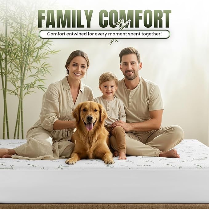 Utopia Bedding Waterproof Mattress Protector King Size Bed, Premium 200 GSM Bamboo Viscose Cooling Mattress Cover, Soft and Breathable, Fitted Style with 17 Inches Deep Stretchable Pockets