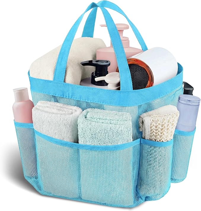 Attmu Mesh Shower Caddy Portable, Quick Dry Hanging Shower Tote Bag for College Dorm Room Essentials, Large Capacity Caddy Dorm for Bathroom Gym Swimming by Attmu