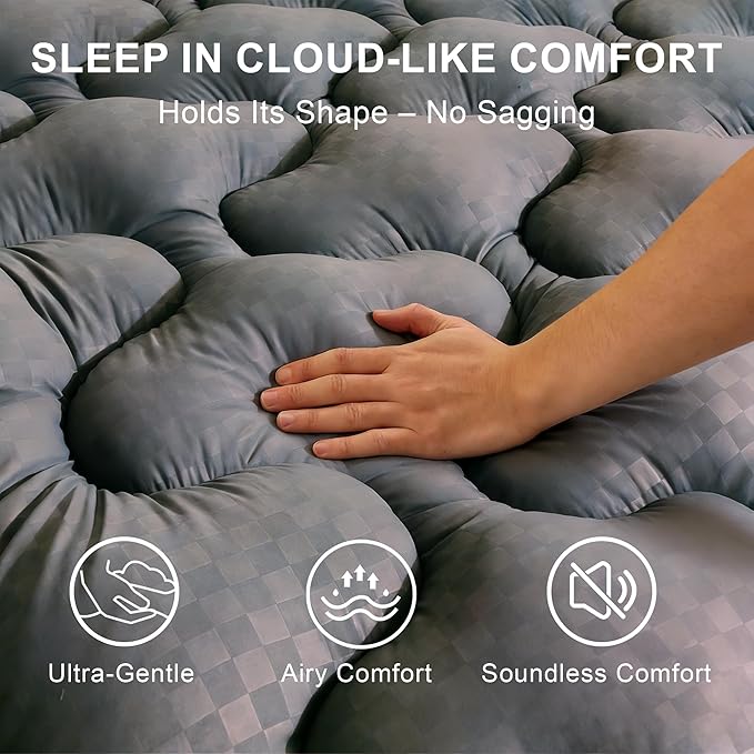 3 inch Mattress Topper Full Size Pillow Top - Extra Thick Padded Mattress Pad & Protector, Breathable Fitted Deep Pocket 8-21, Ultra Soft & Supportive 1100GMS