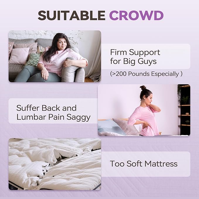 BDEUS 3 inch Extra Firm Memory Foam Mattress Topper Twin Size for Big Guys, Supportive Mattress Pad for Back Pain Relief, Firm Foam Bed Topper with Senior Grey Cover, CertiPUR-US Certified