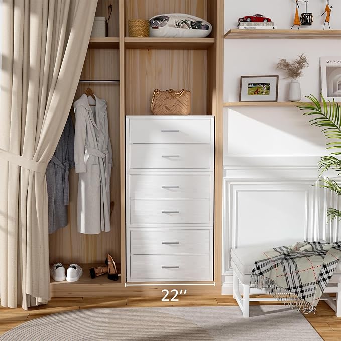 BOLUO Stackable Storage Drawers Closet Organizers and Storage Fabric White 2 Drawer Dresser for Bedroom 2 Packs Modern - Image 7
