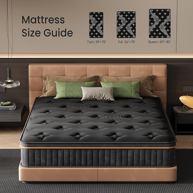Twin Size 10 Inch Hybrid Mattress for Kids, Teens & Guest Rooms, Zoned Support with Targeted Comfort, Pocket Coil & Foam for Pressure Relief, CertiPUR-US Certified, Mattress in a Box