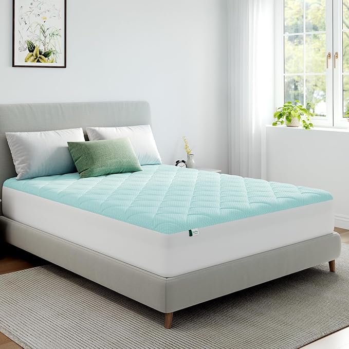 Novilla Cooling Mattress Topper California King Size,Mattress Pad with Deep Pocket for 8-21" Mattress,Soft Mattress Cover for Back Pain Relief,3D+7D Down Alternative Bed Topper for Hot Sleepers