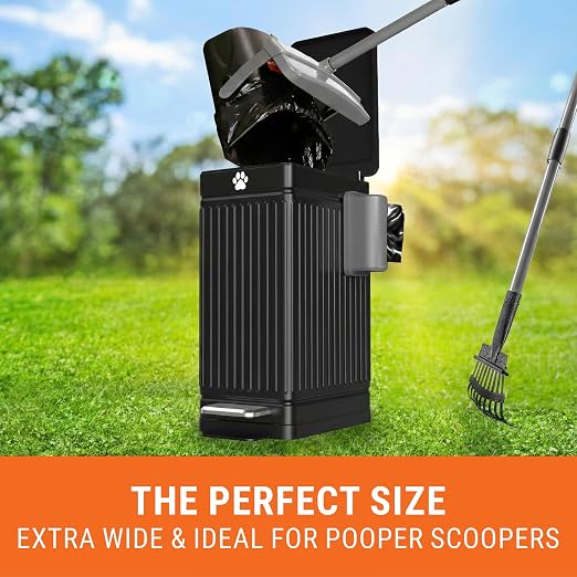 Pupzle Dog Poop Trash Can Outside, 3.2 Gal Metal Dog Waste Trash Can with Lid Outdoor, Waste Container with Pedal Garbage Poop Bin, Poo Bucket Outdoor with Lid for Backyard Odor Control - Image 8