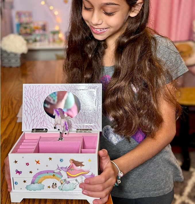ABI + OLIE Kids Musical Jewelry Box for Girls 8-12 - Music Box for Girls - Princess Castle Unicorn Theme - Image 8