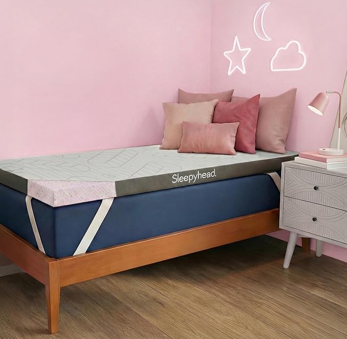 Sleepyhead Twin XL 2 Inch Mattress Topper, Super Gel & Copper-Infused Memory Foam for College Dorm Beds, Cooling & Support, Made in USA, Removable Washable Cover, CertiPUR-US® Certified (XL Twin 2")