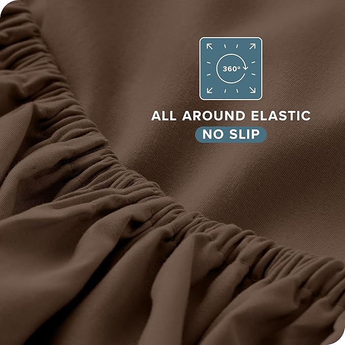 Bare Home Queen Sheet Set - 1800 Ultra-Soft Microfiber Queen Bed Sheets - Double Brushed - Deep Pockets - Easy Fit - 4 Piece Set - Bedding Sheets & Pillowcases (Queen, Cocoa)