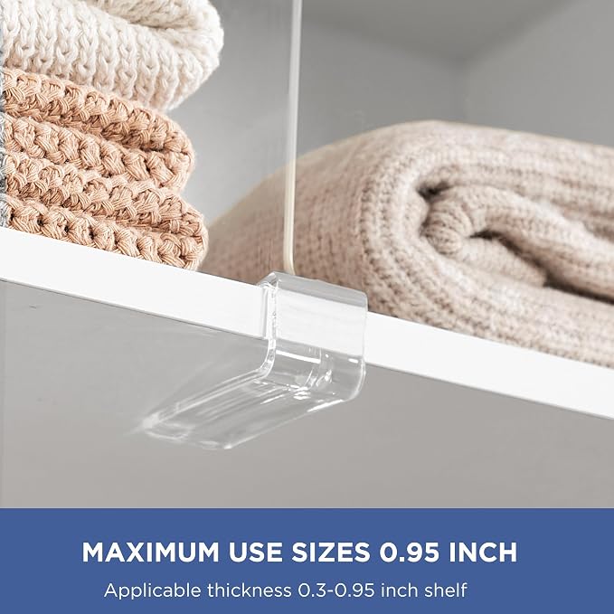HBlife 2 Pack Clear Shelf Dividers, Vertical Purse Organizer for Closet Perfect for Sweater, Shirts, Handbags in Bedroom and Kitchen, Adjustable Acrylic Bookshelf for Organization - Image 4