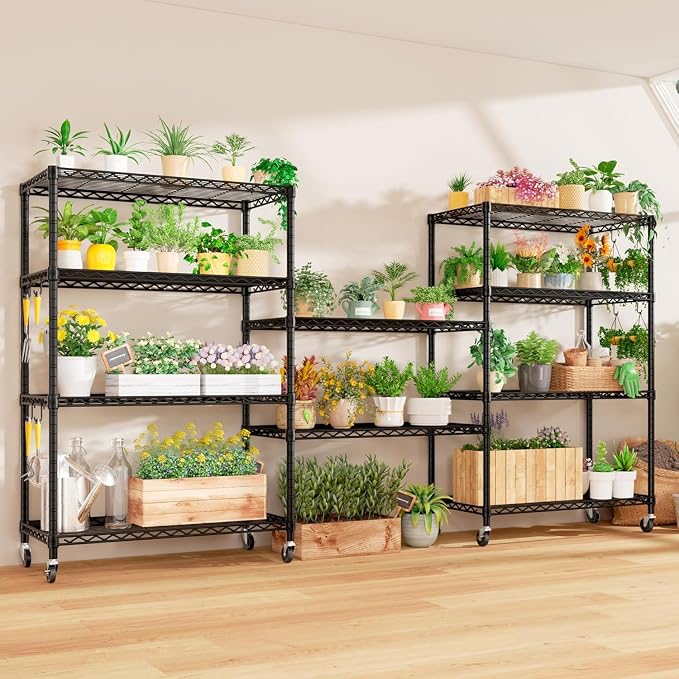 PrimeZone 74''H Wire Shelving 1250lbs 5 Tier Storage Shelves with Wheels NSF Certified Heavy Duty Steel Metal Shelf Adjustable Rolling Rack Kitchen Garage Closet Pantry 4pcs 74''HX36''WX14''D 4pcs - Image 9