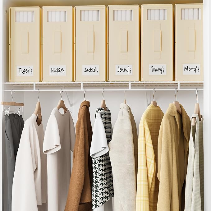 SheetCube Bed Sheet Organizers and Storage 6 Pack, Foldable Linen Closet Organizer with Window and Label, Bedding Folder Storage Box Container for Blanket, Duvet Cover Set, Bed Sheet Set - Beige - Image 5