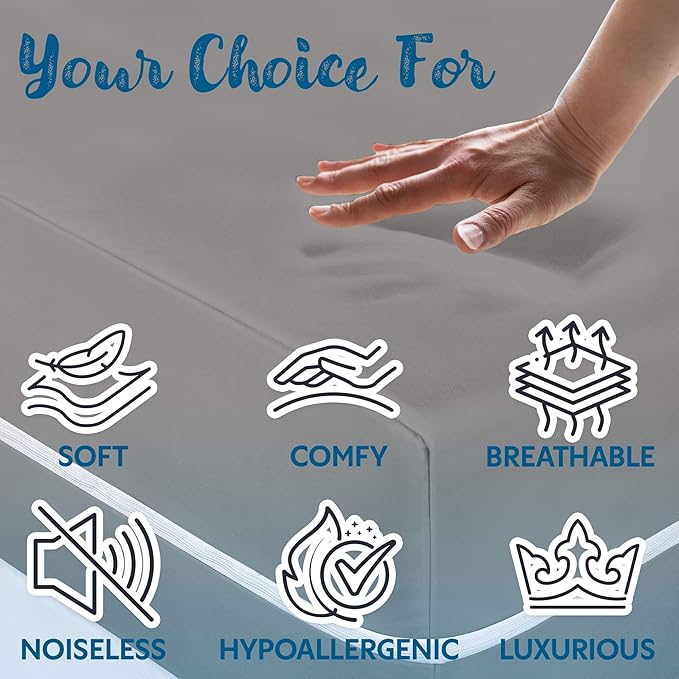 Guardmax Jersey Knitted King Zippered Mattress Encasement - Waterproof & Bed Bug Proof Mattress Protector - Comfortable, Soft, and Noiseless Zippered Bedding - Dust Mite Proof (78 x 80 x 12)