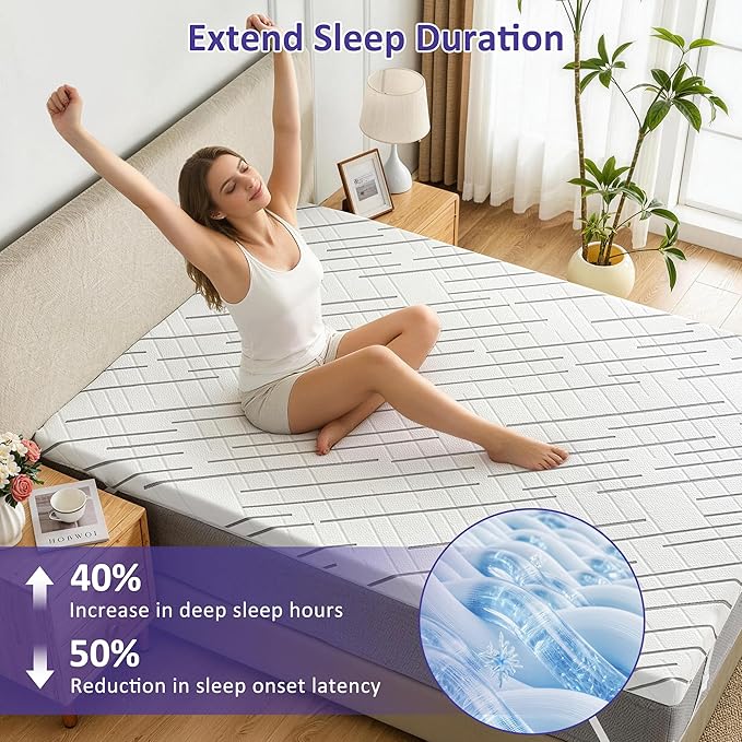 3 Inch Gel Memory Foam Mattress Topper Full Size with Removable & Washable Viscose Made from Bamboo Cooling Breathable Cover, Soft Bed Topper for Back Pain, CertiPUR-US Certified