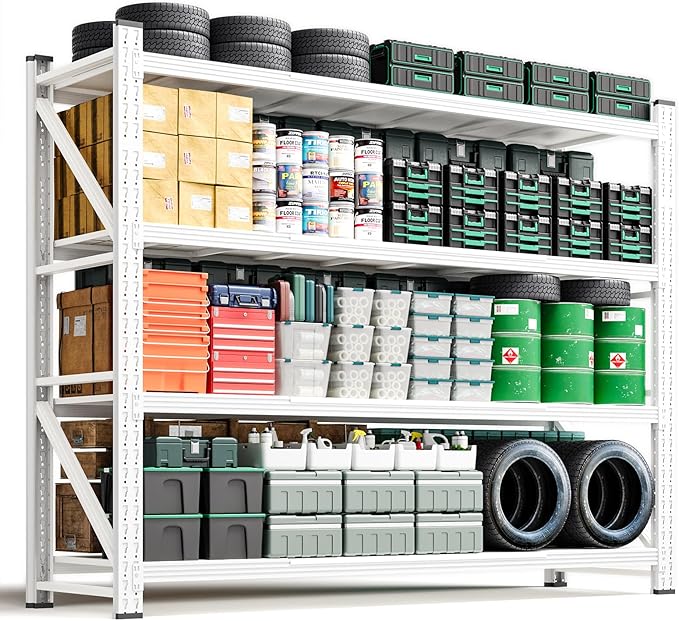 Letaya 6000LBS Storage Shelves Heavy Duty,79" W Garage Shelving Units, 4 Tier Adjustable Utility Rack Shelf,Large Metal Industrial Shelves,for Shop,Warehouse,Basement (79" W x 24" D x 79" H) by LetayaMetalCabinets