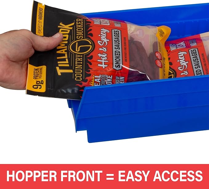 Akro-Mils 30150 Plastic Shelf Bins, Heavy Duty Storage Bins for Garage, Closet, and Drawer Organization, 12" x 8" x 4", Red, 12-Pack - Image 5