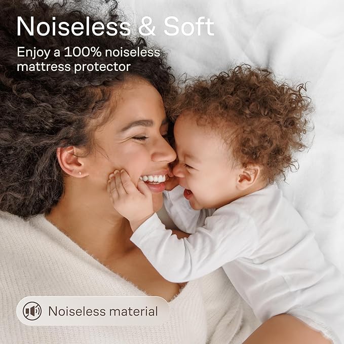 Niagara Cotton Mattress Pad Queen 60x80 - Non Noisy Cooling Breathable Ultra Plush Absorbent Protector Extra Deep Fits 20 Inches Deep Mattress