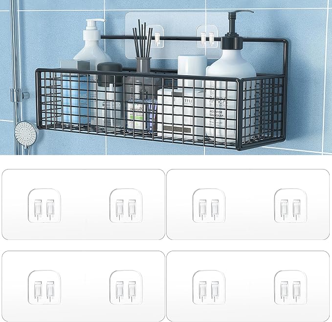 WY LIGHTING LEVEL 4 Pack Shower Caddy Adhesive Replacement, Strong Adhesive Sticker Hooks for Corner Shower Caddy Bathroom Shelf Basket Soap Dish Hanging Hooks Kitchen Accessories No Drilling - Image 5