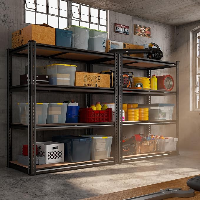 REIBII 40" W Garage Shelving 2000LBS Storage Shelves Adjustable Metal Shelving 4 Tier Metal Shelves Pantry Shelf for Garage Closet Kitchen Basement 40" W x 19.7''D x 60''H - Image 2