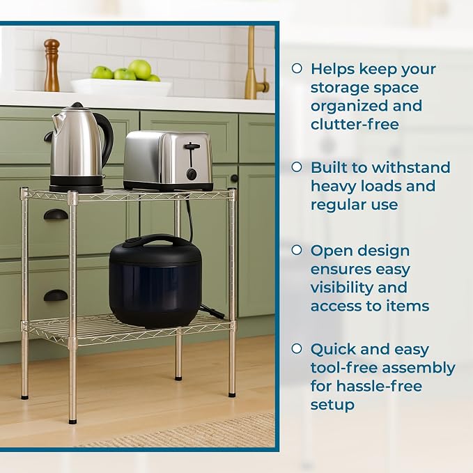 Honey-Can-Do 14x24x24 Shelving Unit CRM SHF-09374 Chrome, 500 lbs - Image 6