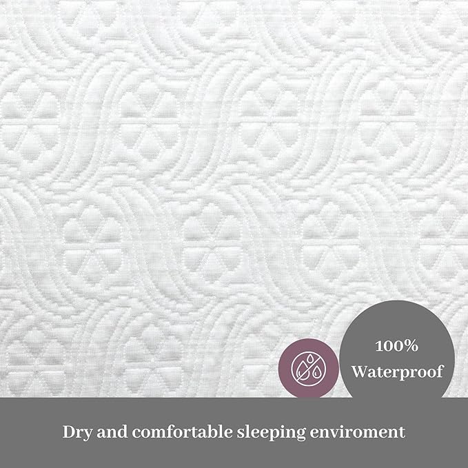 DreamFit DreamChill Luxurious 100% Waterproof Mattress Protector - StaDry Moisture-Wicking, Fine Brushed Microfiber, StaKool Cooling Minerals & Breathable Design, Cal King