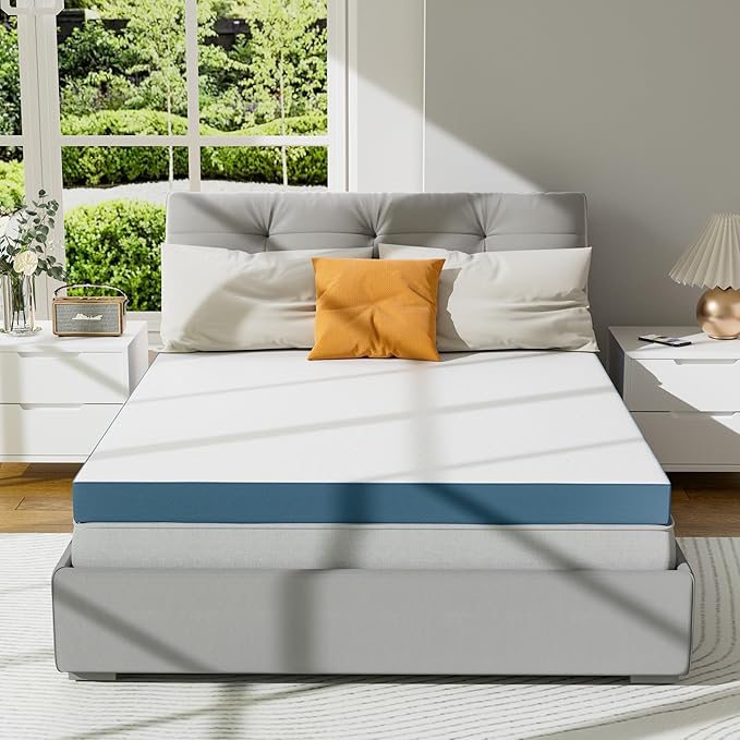 4 Inch Firm Mattress Topper Twin Size, Memory Foam Mattress Topper Extra Support, High-Density Memory Foam Bed Topper for Pain Relief, with Removable Soft Cover, CertiPUR-US Certified