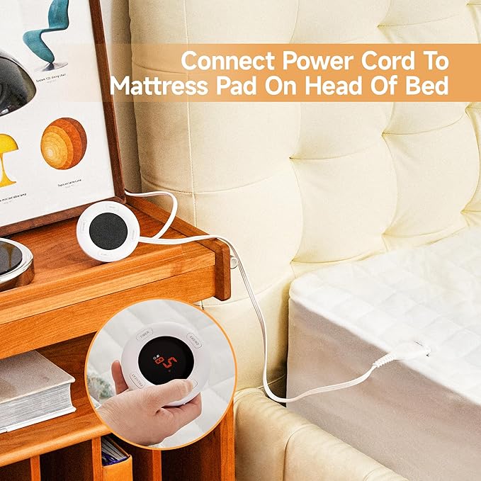 Electric Mattress Pad Queen Size 60"x80"- Electric Mattress Pad Dual Control with 10 Heat Settings & 10 Hour Auto Off,Fit up to 18" Deep Pocket,ETL