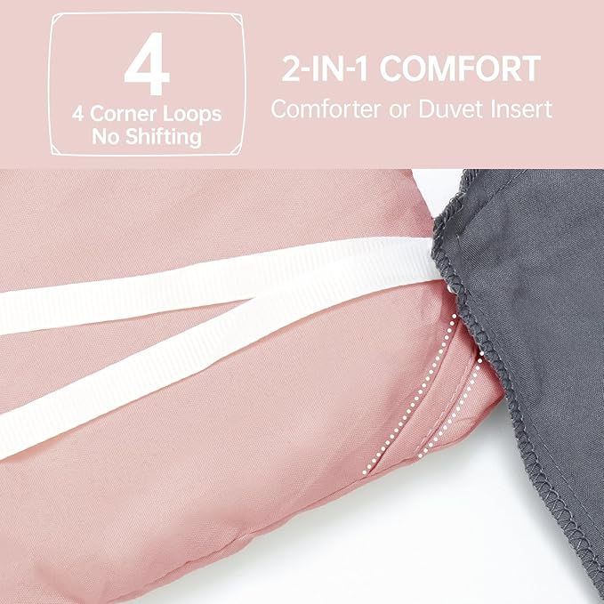 MUXHOMO California King Comforter Set, All Season Ultra Soft Down Alternative Bedding - 3 Piece Lightweight Bed Set Includes 1 Comforter (104"x96") and 2 Pillow Shams (20"x36"), Rose Gold
