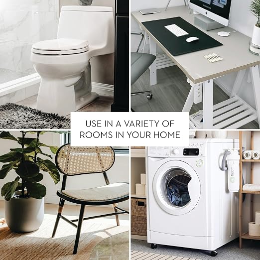 iDesign,Plastic Spa Rectangular Trash, Waste Basket Garbage Can for Bathroom, Bedroom, Home Office, Dorm, College, 2.5 Gallon, White - Image 6