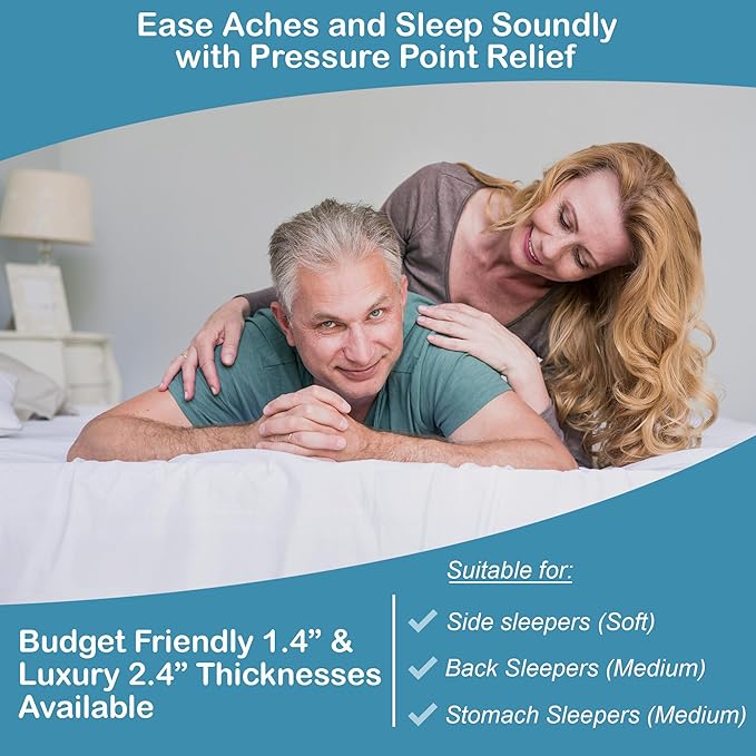 2.4" Green Natural Organic Egg Crate Latex Mattress Topper California King Size - Soft Plush Pillow Top - GOLS Certified Convoluted Foam - Pressure Point Back Pain Relief Sleep Cool Bed Pad