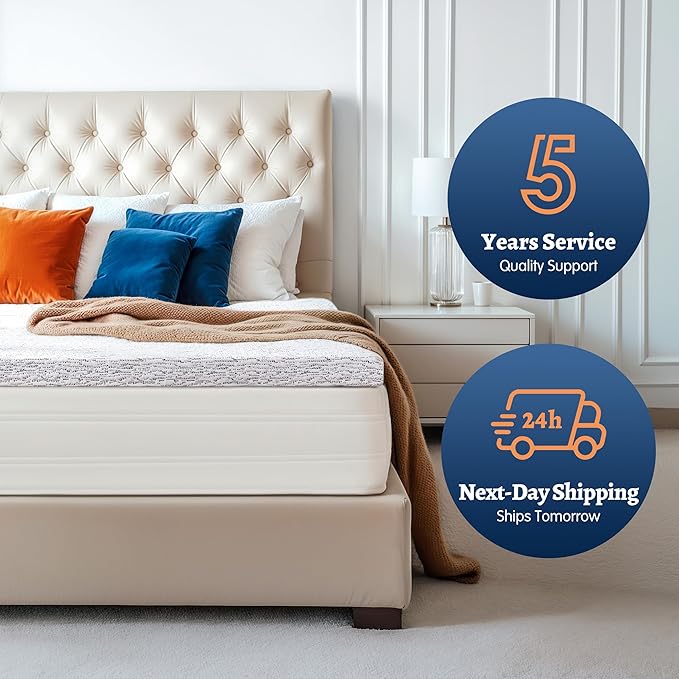 Subrtex 4 Inch Memory Foam Mattress Topper, Cal King Mattress Topper for Pressure Relieving, Soft Breathable Single Bed Toppers Mattress Pads with Removable Washable Cover