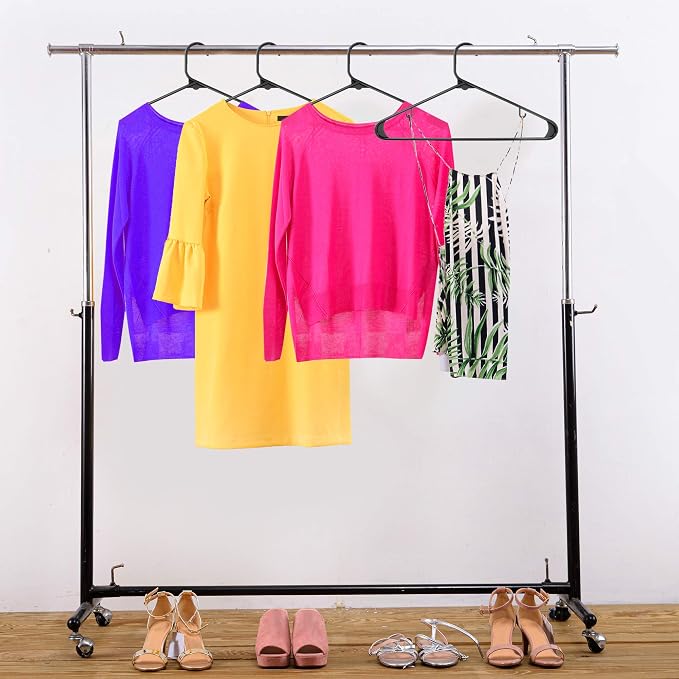Utopia Home Plastic Hangers 200 Pack - Space Saving Clothes Hanger - Durable & Strong Closet Organizers and Storage with Built-in Strap Hooks - Essential for Shirts, Pants, Skirts & Coats (Black) - Image 4