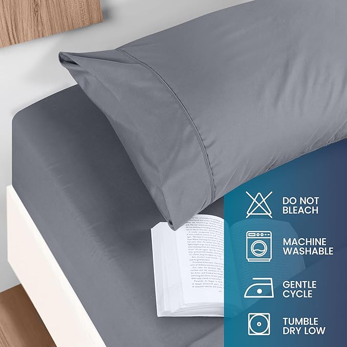 Utopia Bedding King Size 4 Piece Sheet Set - Brushed Microfiber - Soft Bed Sheets for King Size Bed - Includes 1 Fitted, 1 Flat, & 2 Pillow Cases - Deep Pocket (Grey)