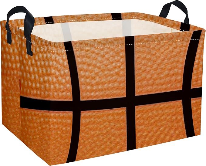 Rectangular Basketballs Baskets Gift Basket Empty Kids Storage Bins Baby Boy Basket Kids Toy Storage Bin Organizer Box Basketball Room Decor for Home(Basketball) by DDBASKET