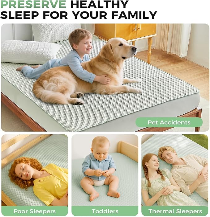 Tokokimo Premium Cooling 100% Waterproof Mattress Protector Full Size, Breathable Washable 3D Air Fabric, Soft Noiseless Deep Pocket 8''-16'', Ideal for Hot Sleepers