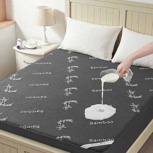 BEDLORE Full Size Waterproof Mattress Protector Viscose Derived from Bamboo, Soft Mattress Cover Fitted with Deep Pocket 6"-15", Breathable Noiseless Mattress Pad, Machine Washable(Gray)