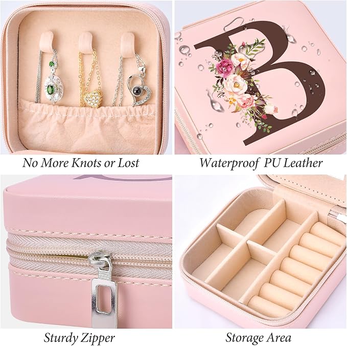 Christmas Gifts for Teen Girls, Travel Jewelry Case Box Organizer Personalized Gifts for Mom Wife Women, Necklace Earrings Box Gift for Teen Girls - Image 3