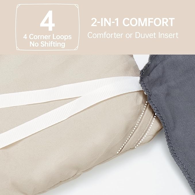 MUXHOMO King Size Comforter Set, All Season Ultra Soft Down Alternative Bedding - 3 Piece Lightweight Bed Set Includes 1 Comforter (104"x90") and 2 Pillow Shams (20"x36"), Linen