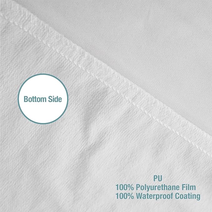 Yarns of Cotton Queen 6" Drop Waterproof Mattress Protector, White, Fitted Style