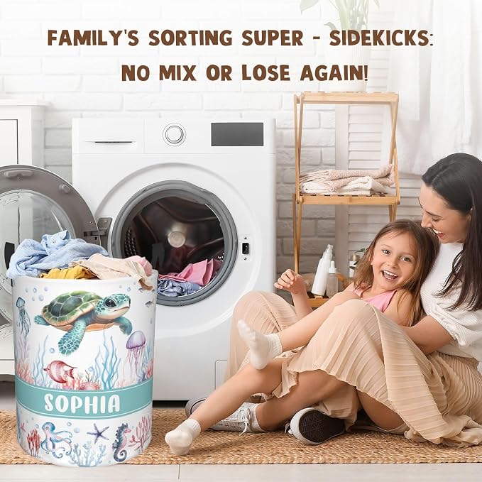 Custom Name Laundry Hamper, Personalized Laundry Basket with Name for Baby Boys Girls, Customized Collapsible Dirty Clothes Hamper Storage with Handles for Bedroom Bathroom Dorm Room Decor - Image 6