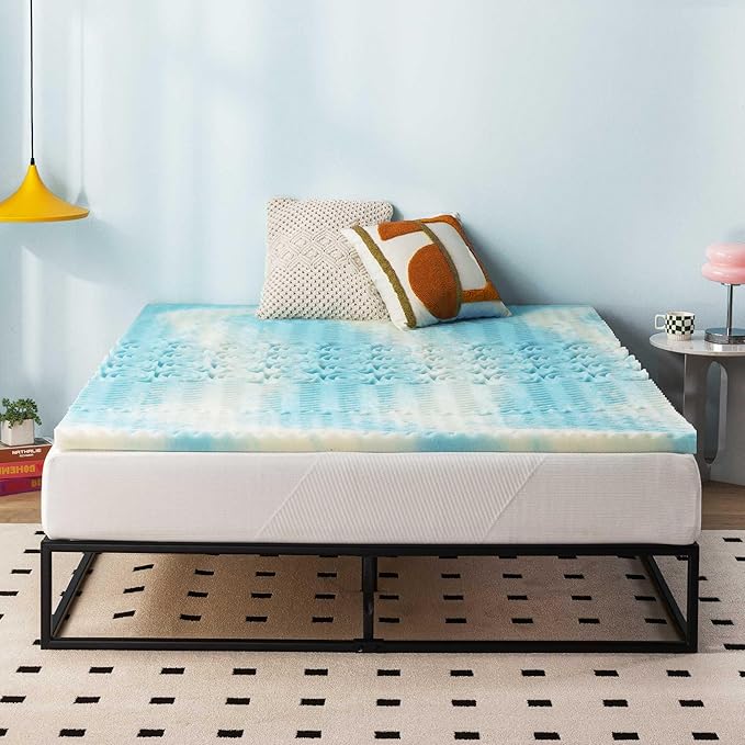 Best Price Mattress 2 Inch 5-Zone Swirl Gel Aerobreeze Foam Mattress Topper, CertiPUR-US Certified, Dorm Essentials, Twin XL