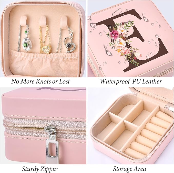 Inngeroo Mothers Day Mom Gifts from Daughter Son, Travel Jewelry Case Box Organizer Personalized Gifts for Mom Wife Women, Gift for Friend Sister Grandma Aunt, pink - Image 6