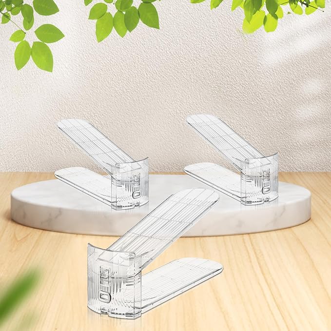 FENRUNXU Shoe Slots Organizer for Closet,12PACK Shoe Stacker Shoe Rack Organizer for Closet Space Saver Storage Shoe Holder Organization(Transparent) - Image 7