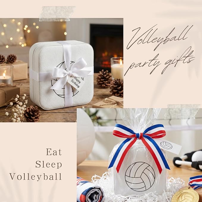 6-Pack Volleyball Portable Jewelry Box for Team Travel White Sport Jewelry Case Bulk Gifts for Volleyball Team Athletes & Sports Enthusiasts Christmas Events & Milestones - Image 5