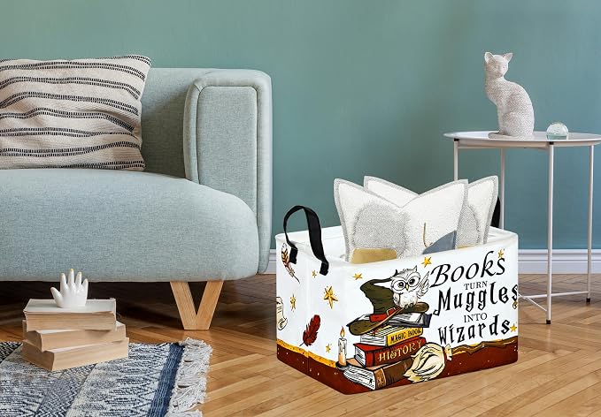 MAIZMZ Kids Reading Book Storage Basket Book Organizer for Nursery Classroom Gifts Toys Storage Bin/Dorm/Kitchen/Pet/Office/Closet/Shelf/Room Decor Storage - Image 3