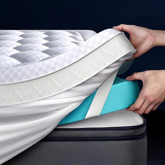 5 Inch Mega Support Memory Foam Full Size Mattress Topper for Pressure Relief, Dual Layer 2.5" Pillow Top Full Mattress Topper Plus 2.5" Cooling Gel Infused Memory Foam Mattress Pad