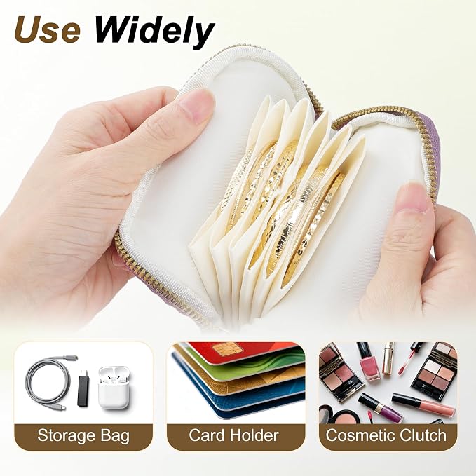 VOCOSTE Travel Jewelry Case, Portable Jewelry Organizer with 6 Independent Layers, Small Pouch Bag for Necklace Bracelet Rings Earring Storage, Light Purple - Image 2