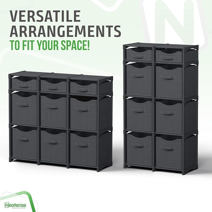Cube Storage Organizer with Storage Bins Included - The Perfect Closet Organizers and Storage Solution. Includes 9 Storage Cubes, Great For Toy Storage, Closet Storage, Clothes Storage (Dark Grey) - Image 5