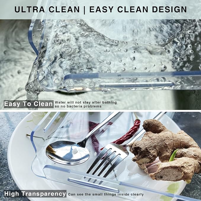 Bakzon Acrylic Corner Shelves, 2 Pack Adhesive Shower Caddy Organizer for Tile Walls, Wall Mounted Clear Bathroom Shelves for Inside Shower & Kitchen Storage - Image 7
